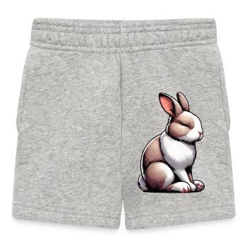 Rabbit Bunny Bunny Long Eared Thumper Ram - Baby Shorts - heather grey - Front