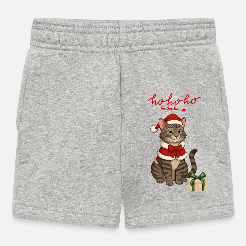 HoHoho, Graue Katze - Baby Shorts - Grau meliert