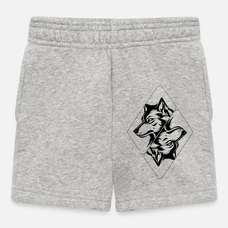 Wolf's Head - Baby Shorts - heather grey