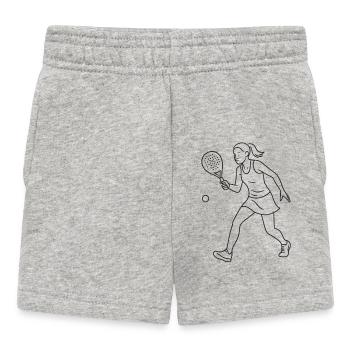 Linien padelspielerin in Bewegung - Baby Shorts - Grau meliert - Vorne