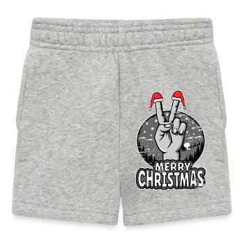 Frohe Weihnachten Peace Sign Design - Baby Shorts - Grau meliert - Vorne