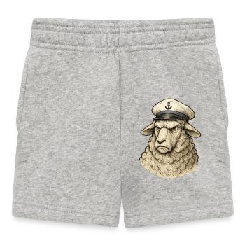 Schafkapitän im Ankerlook - Baby Shorts - Grau meliert - Vorne