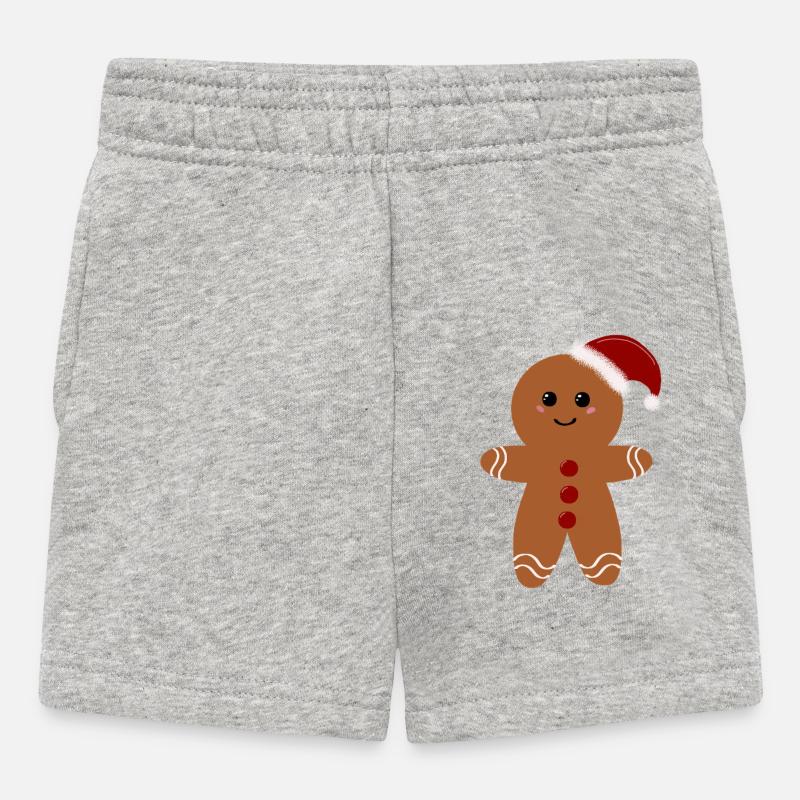 Weihnachts-Lebkuchen - Baby Shorts - Grau meliert