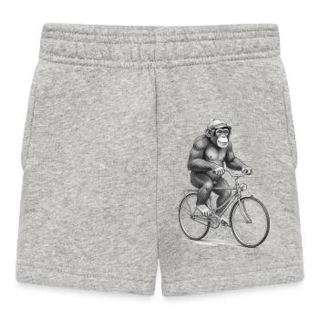 Monochrome Monkey Cyclist - Baby Shorts - heather grey - Front