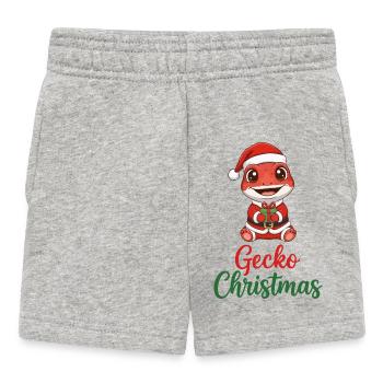 Gecko Christmas Santa Gift - Baby Shorts - heather grey - Front