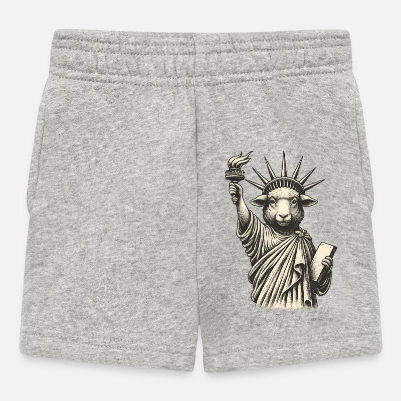 Statue du mouton de la Liberté - Short Bébé - gris chiné