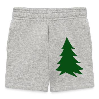 Deep green silhouette fir - Baby Shorts - heather grey - Front
