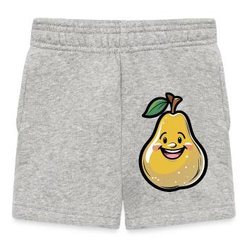Fröhliche Birnenkawaii Cartoon - Baby Shorts - Grau meliert - Vorne