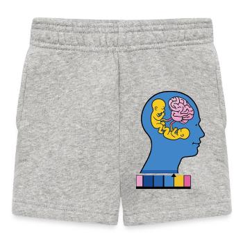ZWILLING IN MEINEM KOPF – nette Menschen - Baby Shorts - Grau meliert - Vorne