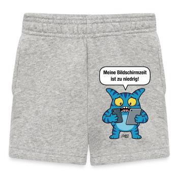 Screen time too low! Zooki Mobile Phone Addiction - Baby Shorts - heather grey - Front