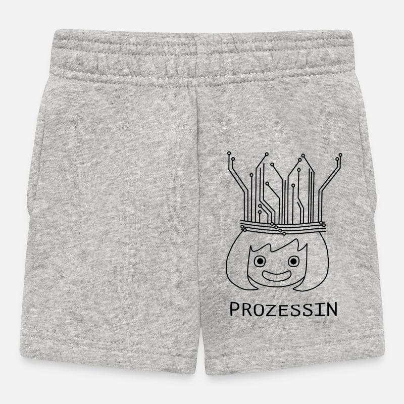 Prozessin mit Tech-Krone - Baby Shorts - Grau meliert