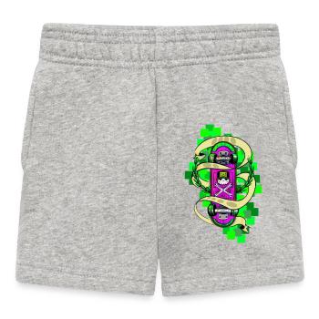 Neon Skull Skateboard Graffiti - Baby Shorts - Grau meliert - Vorne