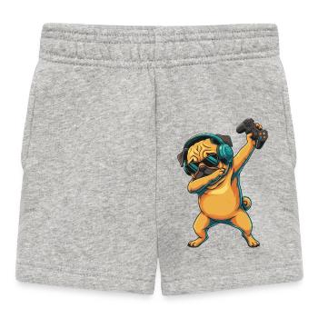 Gamer Mopshund spielt Videospielkunst - Baby Shorts - Grau meliert - Vorne