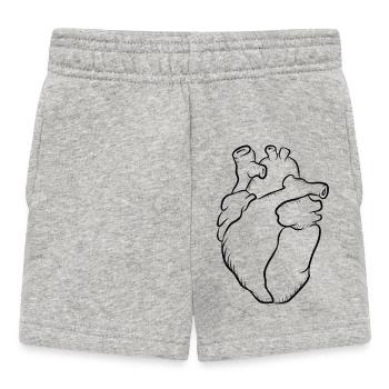 Imprimé anatomique de la ligne du cœur - Short Bébé - gris chiné - Devant