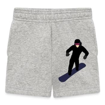 Dynamischer Snowboarder - Baby Shorts - Grau meliert - Vorne