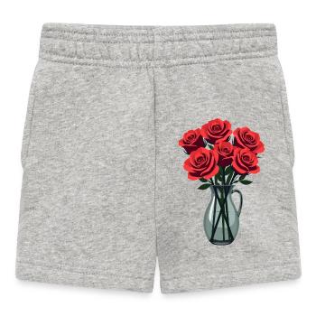 Red Roses - Baby Shorts - heather grey - Front