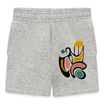 Abstrakte Farbformen mit organischen Linien - Baby Shorts - Grau meliert - Vorne
