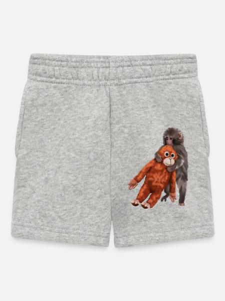 Punch Punch-Kun - Äffchen - Baby Shorts - Grau meliert