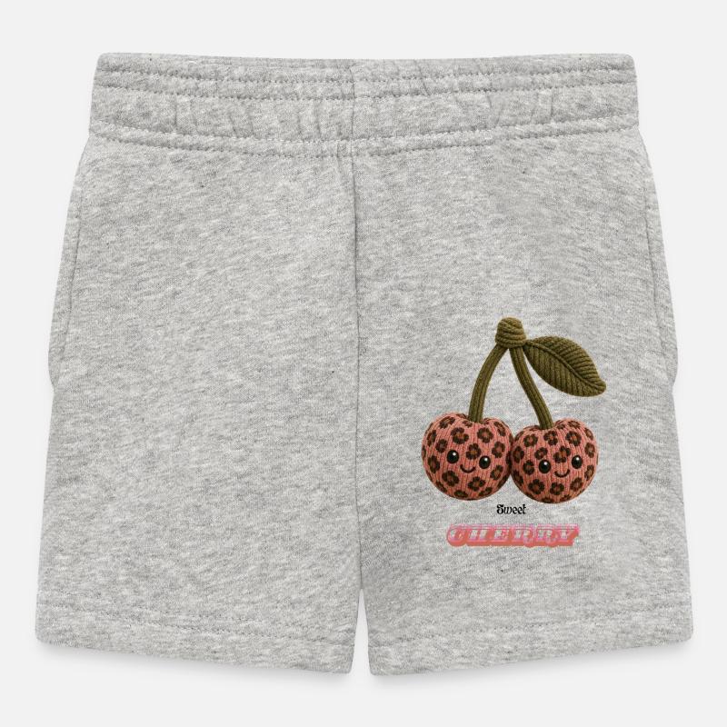Duo de câlins Cerises Léopard - Short Bébé - gris chiné