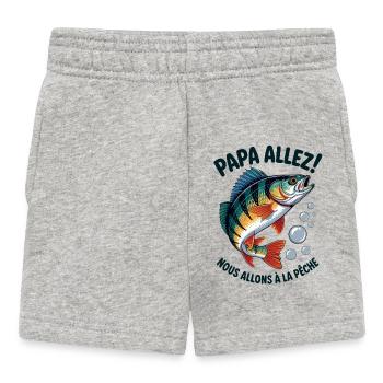Papa allez! Nous allons à la pêche ! - Short Bébé - gris chiné - Devant