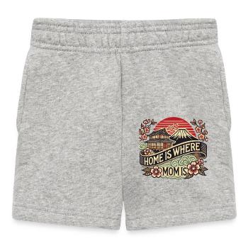 Home is where Mom is – Retro Japan Ukiyo-e Mutter - Baby Shorts - heather grey - Front