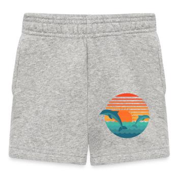 Dolphins & Sun - Baby Shorts - heather grey - Front