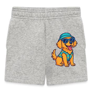 Cooler Hund – Süßer Cartoon mit Stil - Baby Shorts - Grau meliert - Vorne
