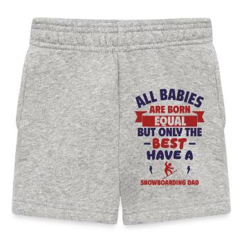 Bébé snowboarder papa,Cool,Drôle,Cadeau de naissance - Short Bébé - gris chiné - Devant