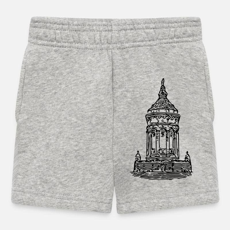 Mannheim Wasserturm - Baby Shorts - Grau meliert