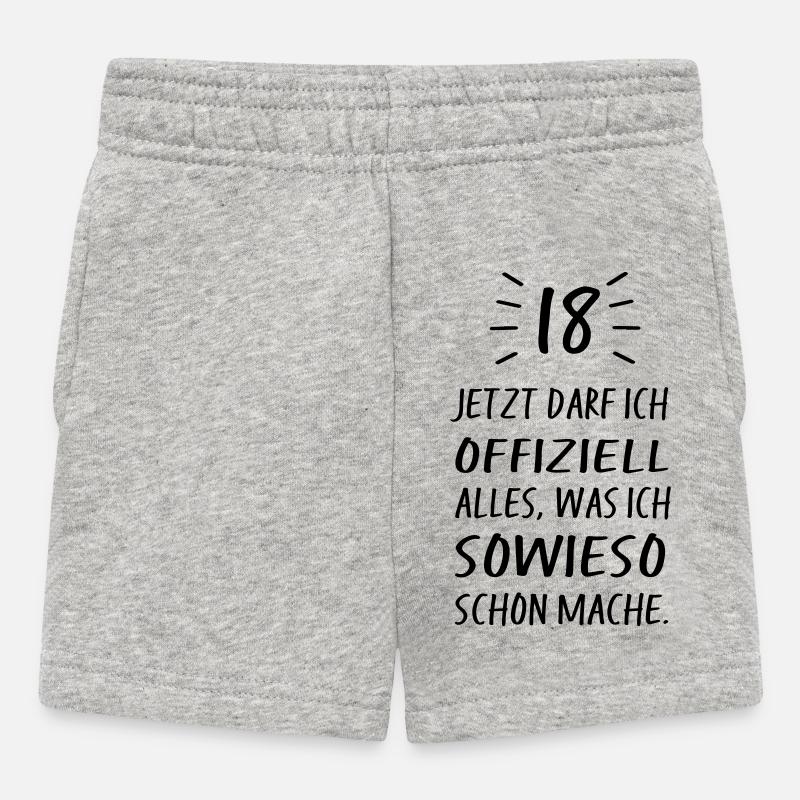 18 Geburtstag - Baby Shorts - Grau meliert