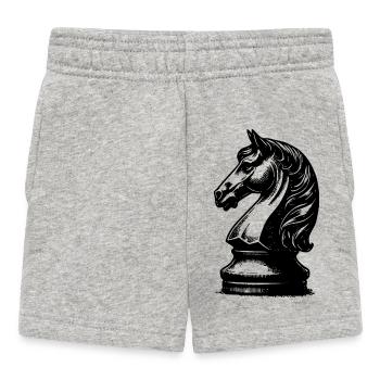 Schachspiel Schachfigur Pferd Springer - Baby Shorts - Grau meliert - Vorne