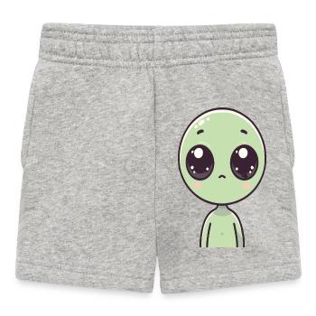 Süßer Alien - Baby Shorts - Grau meliert - Vorne