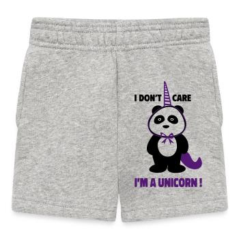 Panda en licorne, Cadeau amusant pour les enfants - Short Bébé - gris chiné - Devant