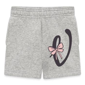 Initial letter V ribbon - Baby Shorts - heather grey - Front