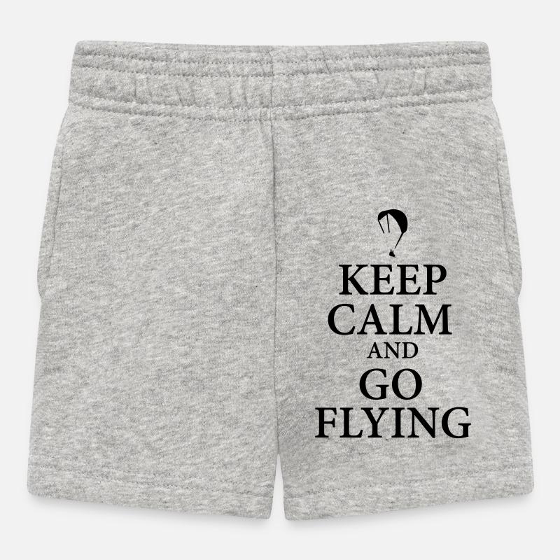 Keep calm go flying - Baby Shorts - Grau meliert