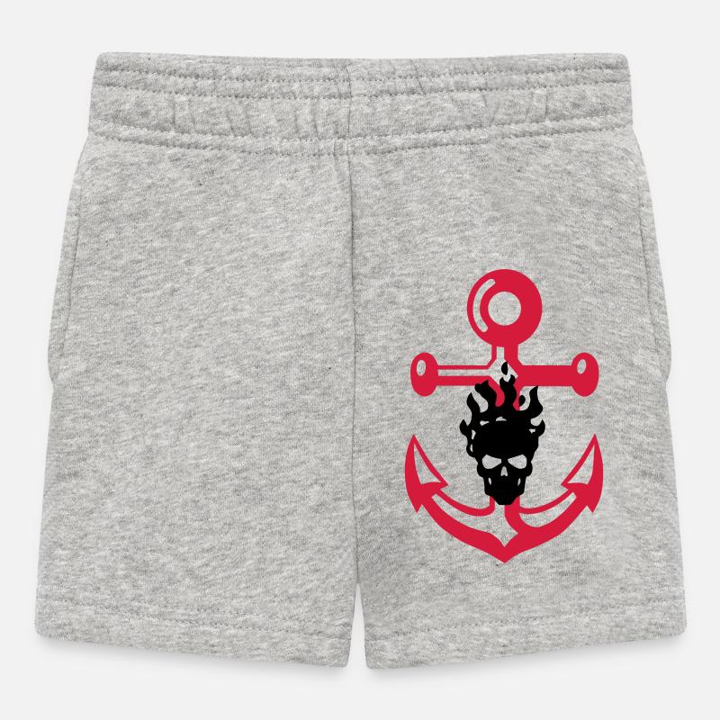 anker_schaedel - Baby Shorts - heather grey