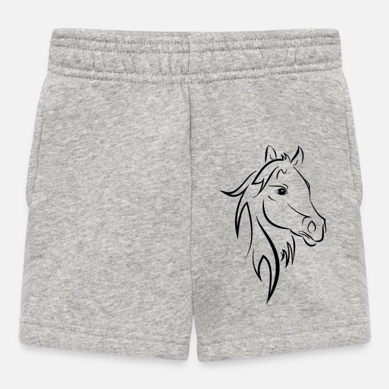 Cheval - Short Bébé - gris chiné