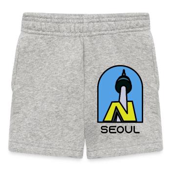 SEOUL - N Seoul Tower - Short Bébé - gris chiné - Devant