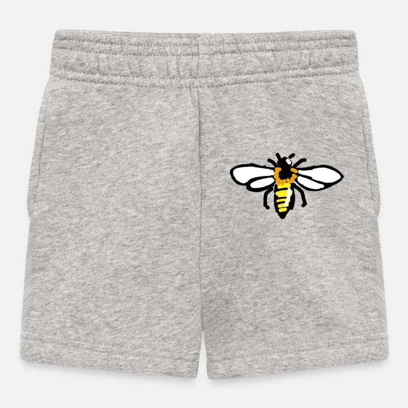 abeille - Short Bébé - gris chiné