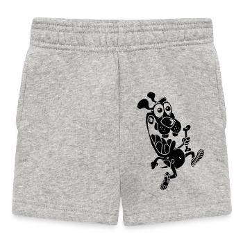 Staffellauf für einen schwarzen Hund - Baby Shorts - Grau meliert - Vorne
