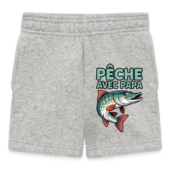 Fisch, der mit Papa gefangen wurde - Baby Shorts - Grau meliert - Vorne