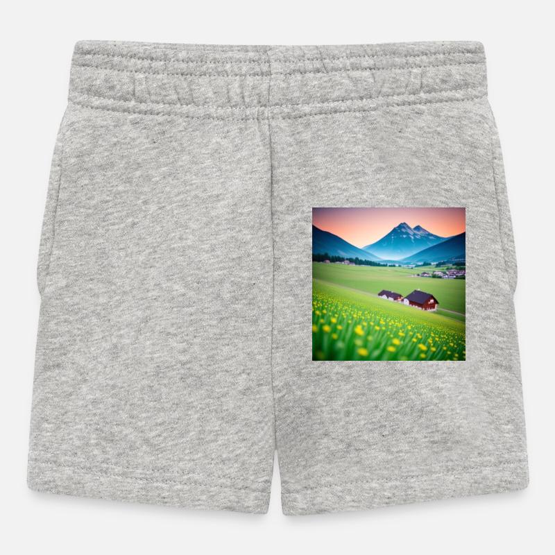 Vallée alpin au crépuscule - Short Bébé - gris chiné