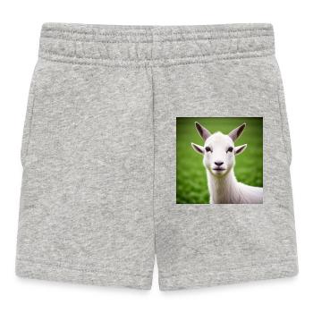 Chèvre blanche en gros plan - Short Bébé - gris chiné - Devant