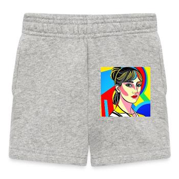 Colorful Pop Portrait - Baby Shorts - heather grey - Front