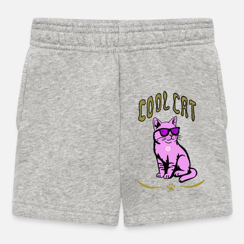 Style de lunettes de soleil chat rose - Short Bébé - gris chiné