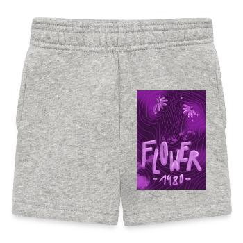 Néon floral Rétro des années 80 - Short Bébé - gris chiné - Devant