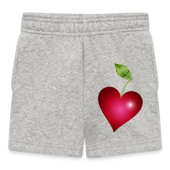 Cerise de cœur – motif d’amour fruité et doux - Short Bébé - gris chiné - Devant