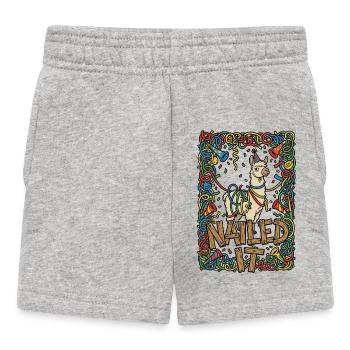 Plaisir du parti Lama - Short Bébé - gris chiné - Devant