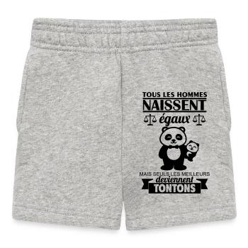 Alle Männer sind gleich Onkel, Onkel, Onkel - Baby Shorts - Grau meliert - Vorne