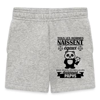 Alle Menschen sind gleich geboren, Opa, Opa, Opa, Opa, Opa - Baby Shorts - Grau meliert - Vorne